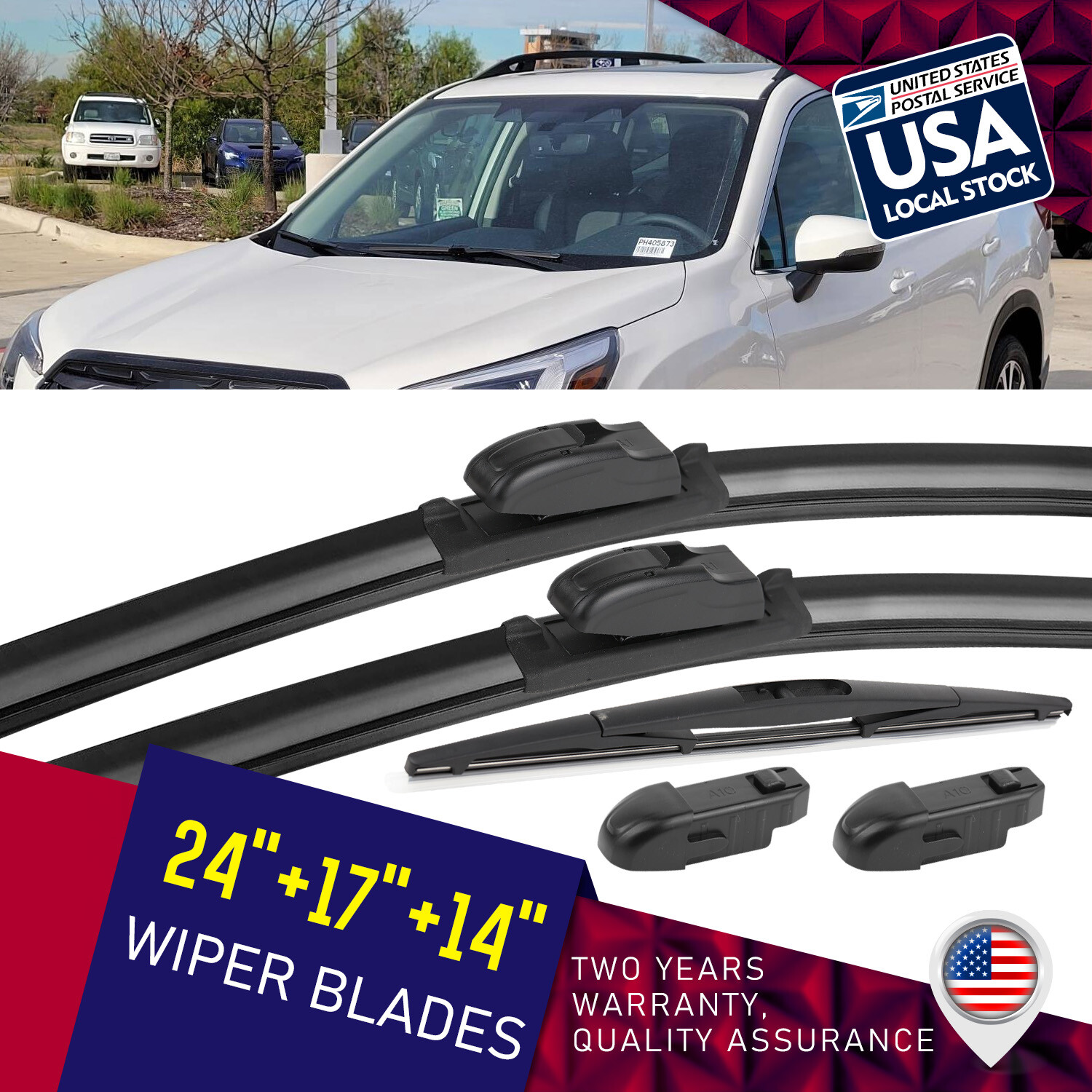 Waterproof Durable 26 16 12 Inch All-Season Top Lock Wiper Blades Set