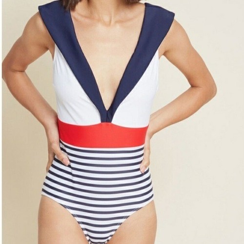 Modcloth Nautical Chronicles Patriotic Swimsuit Women's Size Extra Small - Picture 2 of 11
