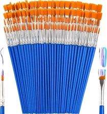 Small Paint Brushes Bulk, 160 Pcs Flat Tip Round Acrylic Paint Brushes for Kids 