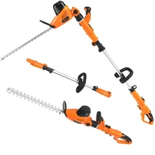 GARCARE 2 in 1 Corded Pole Hedge Trimmer Electric Trimmer 18 Inch Blade 600W