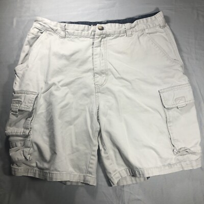 Coliseum Cargo Shorts Men's 36 Ivory Zipper Pocket Hiking Camping Outdoors