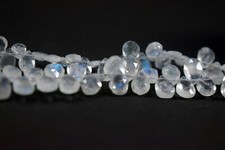 AAA++ Natural Blue Moonstone Faceted Pear Heart Briolette Gemstone Beads 10Pcs