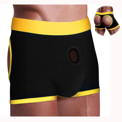 Trans FTM Packer Gear Black Boxer Brief Harness Comfort Support Panty Underwear