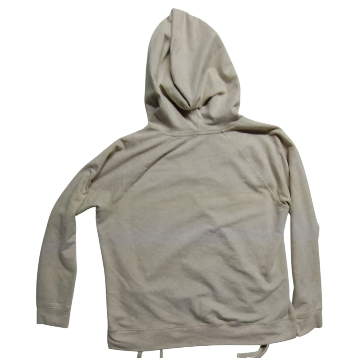 Felpa donna Michael Kors con cappuccio pullover stringato coulisse casual beige taglia M