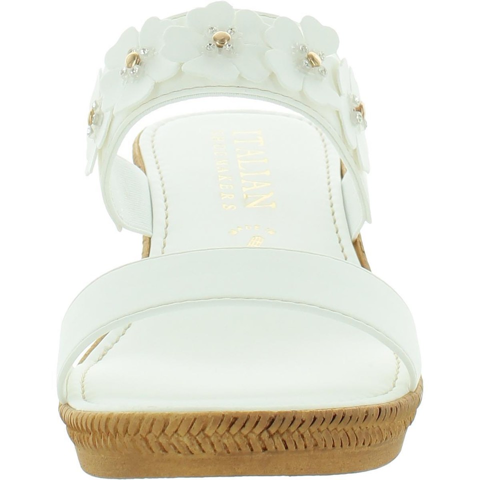 Italian Shoemakers Womens Frisbee Embellished Wedge Sandals Shoes BHFO