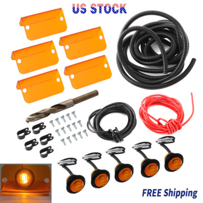 For Cab Moon Visors Sunvisor HD Lens Lenses Amber LED Light Wiring Upgrade Kit