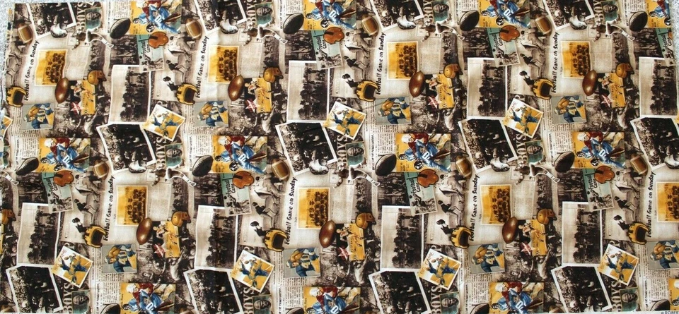 Robert Kaufman SPORTS CLUB Juego de Fútbol Aspecto Vintage Tela 2.5 Yardas Foto 2 de 3