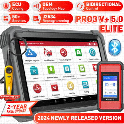 LAUNCH X431 PRO3 V+ ELITE PRO5 Car Diagnostic Tool J2534 Programming ECU Coding