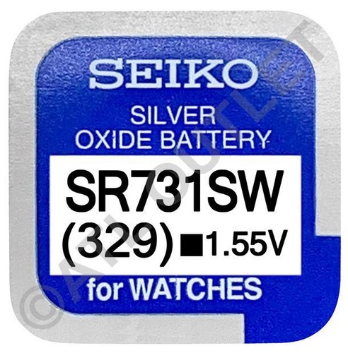 Seiko 329 SR731SW 1.55v Silver Oxide, Mercury Free Watch Battery - Made In Japan