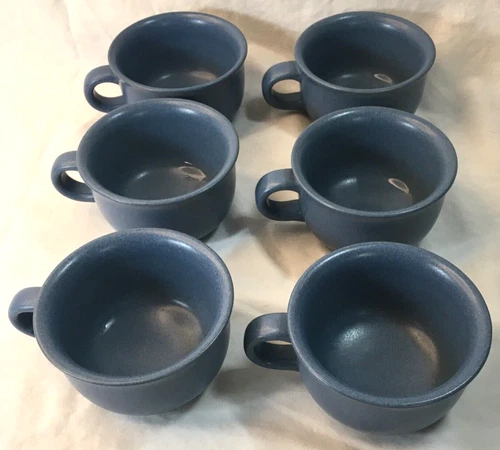 Dansk Blue Speckled Coffee Mugs Set of 6