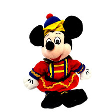 Vintage Disney Christmas Nutcracker Beanie Plush Mickey Mouse Stuffed Animal 10"