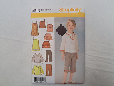 Simplicity Pattern - Child's Dress, Tops, Capri Pants, & Skirt (5-8) #4613 UC