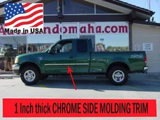 Flexible Chrome Side Door Molding Rocker Panel Trim Kit For F150 1997-2003***