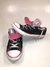 CONVERSE Junior 4 Chuck Taylor Double Tongue Oxford Low Top Sneakers Black Pink
