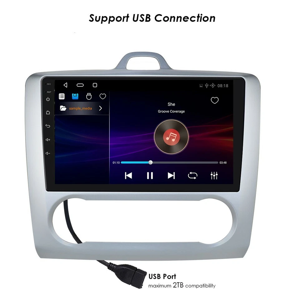 9" Android 10 Autoradio GPS Navigation Für Ford Focus 2 MK2 MK3 Exi AT Wifi USB - Bild 4 von 4