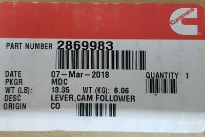 Cummins Lever Cam Follower 2869983 for sale online | eBay