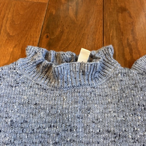 Girls Janie and Jack Ruffle Sweater Blue Wool Blend sz 10 - Picture 5 of 10