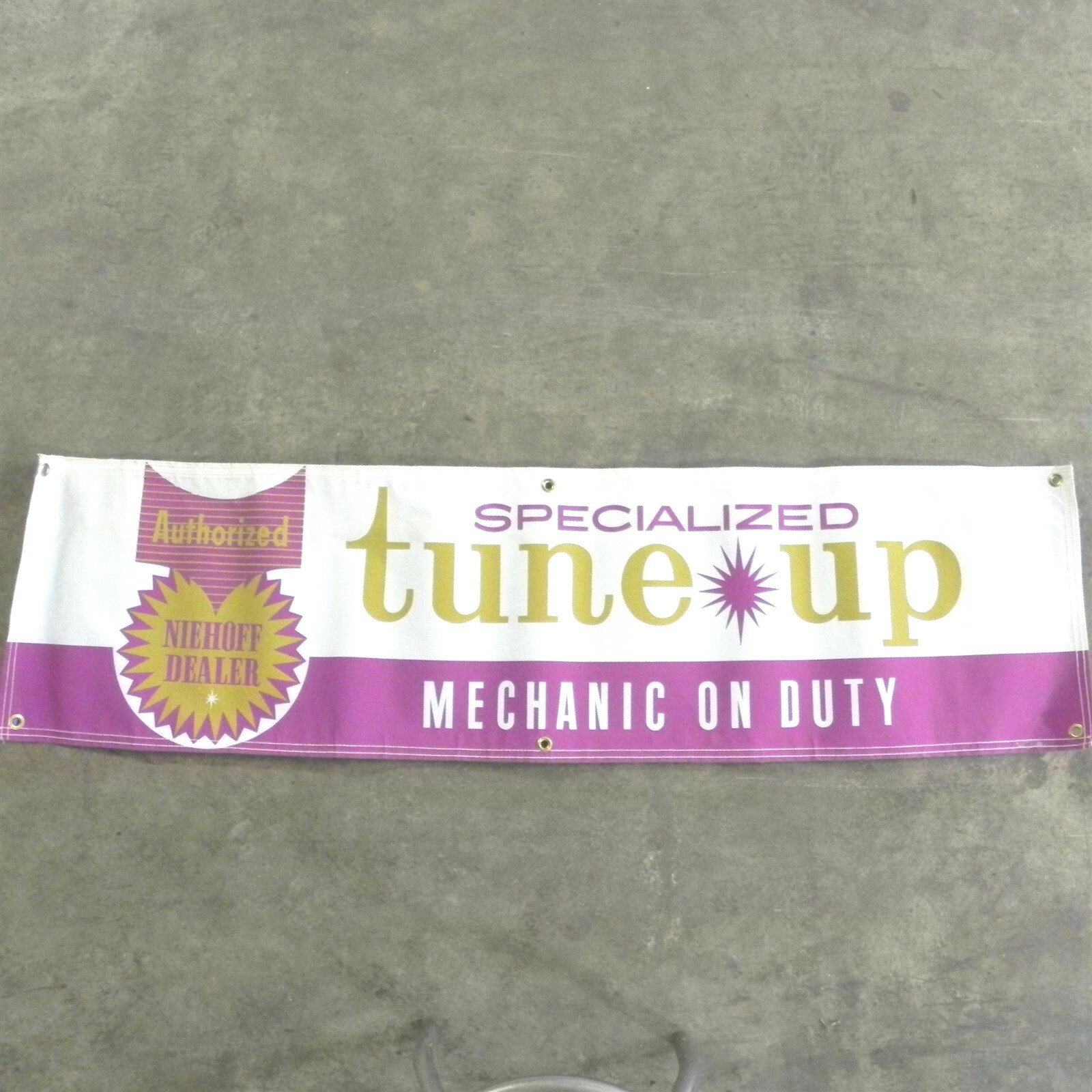 1960-70's NIEHOFF BANNER VINTAGE PARTS STORE SERVICE GAS STATION DISPLAY SIGN