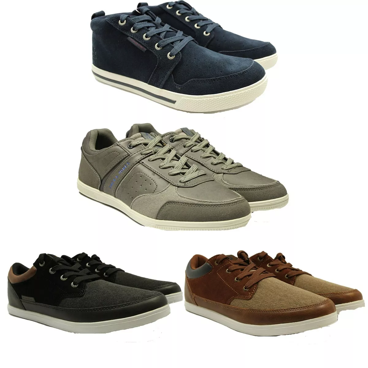 Brand New Jack Jones Lace Up Designer Trainers Casual Sneakers Shoes Uk 6 12