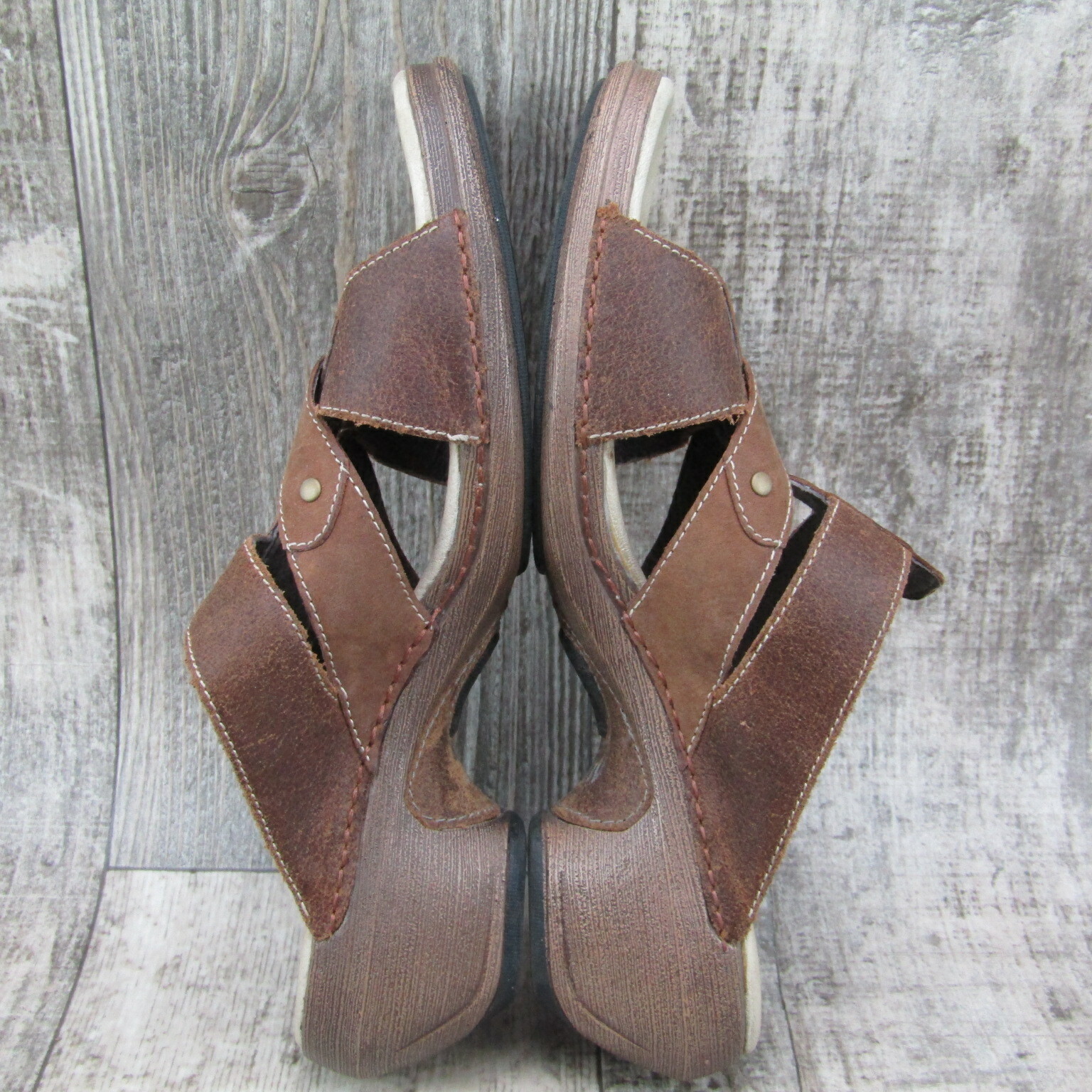 Merrell J89392 Luxe sandali bassi casual in pelle marrone scarpe donna 9