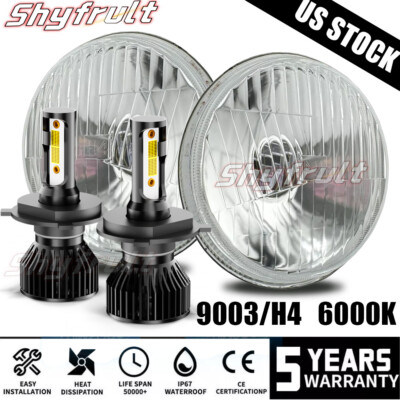 2x 7''inch LED Headlights Round Hi/Low Halo For Datsun-240Z 260Z 280Z 280ZX