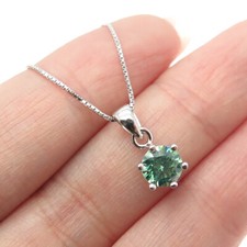 925 Sterling Silver Swarovski Green-Crystal B...