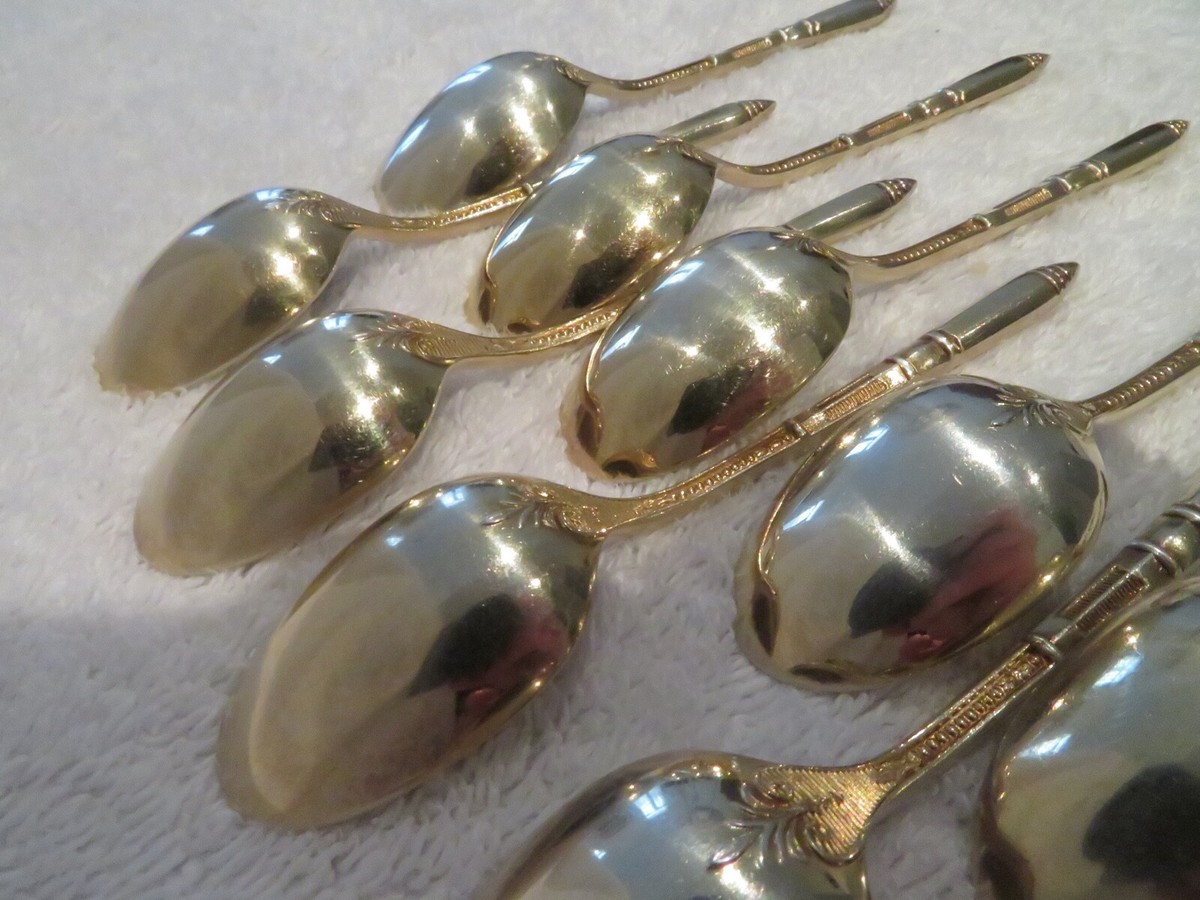 12 Cuillères à Moka Christofle Métal Argenté, Modèle Manche Russe, écrin France