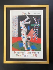David Hockney | Vintage 1987 Signed Poster Opera Print | Mounted and Framed $