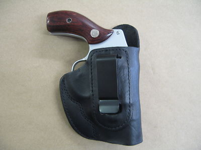 S&W 60, 36, 640, 642, 442 IWB Leather In Waistband Concealed Carry Holster BLACK
