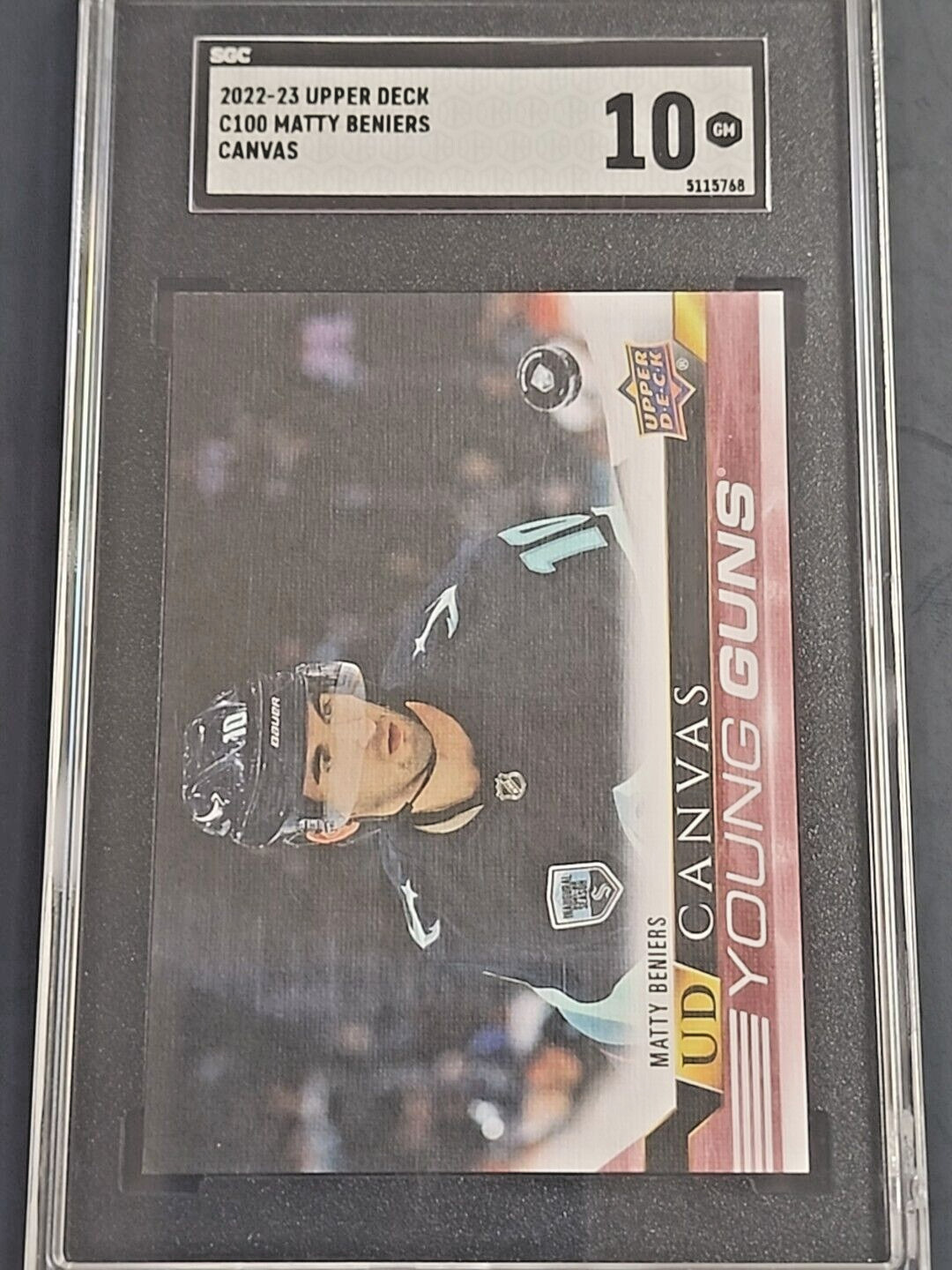 2022-23 Upper Deck Matty Beniers Young Guns Canvas #C100 - Graded SGC 10
