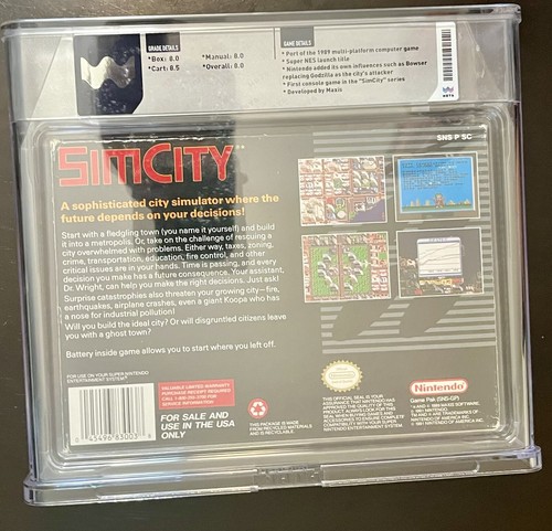 SimCity SNES WATA bewertet 8.0 sehr selten 1991 SNES Launch Titel Version - Bild 3 von 4