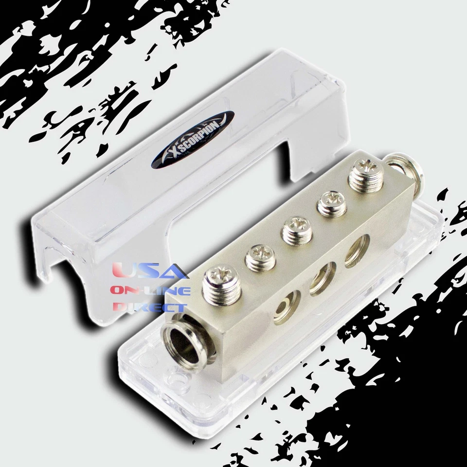 Platinum Ground Distribution Block Two 0/2 Gauge Wire 12v Inputs Three 4ga out - Image 2 of 3