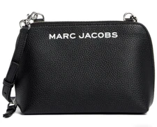 New Marc Jacobs Grind Crossbody Pouch Pebble Leather Black