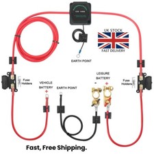 3 Mtr Ready Made Battery Split Charge Relay Kit 12V 140A Digital VSR Camper Van