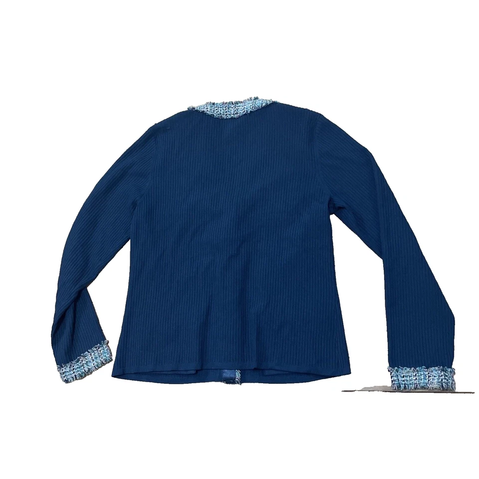 DON CASTER Sweater Womens M 80% Silk Nylon Spandex Fairy Coastal Cottage Frills - Image 2 of 4