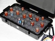 Precut foam holds 40 AA cr2 cr123 10 AAA N battery storage fit Pelican 1060 case