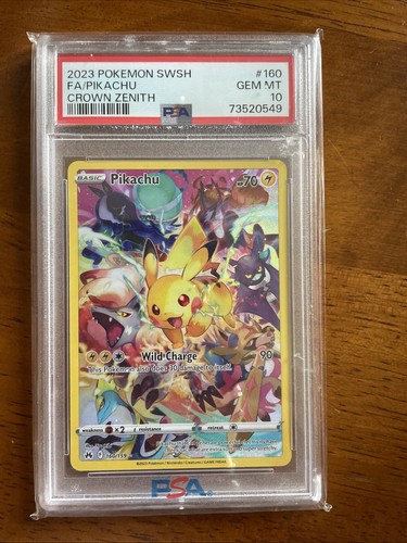 2023 Pokemon Pikachu 160/159 Crown Zenith Full Art Secret Rare PSA 10 Gem Mint