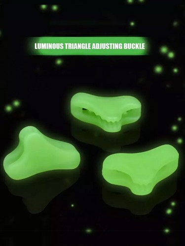 10Pcs Outdoor Camping Awning Anti-slip Triangle Tent Rope Buckles Luminous - Picture 11 of 13