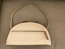 Auth Plinio Visona Handbag Shoulder Bag Beige Leather Double Handles-excellent!