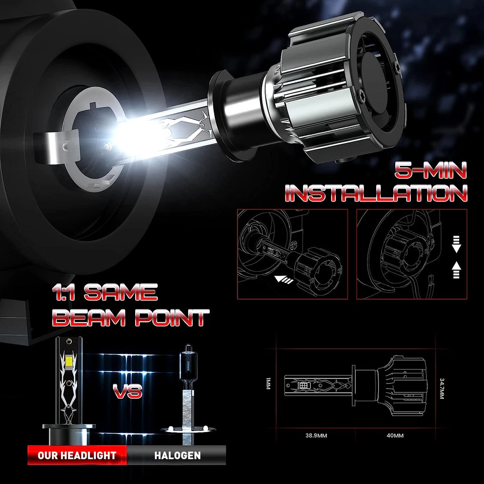 NEW 6000K LED Headlight Bulbs Globes H4 For Mazda E-Series 2001 SR2 Van E2200 D - image 3 of 4