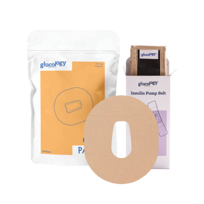 Glucology Beige CGM Bundle | Insulin Pump Belt + 25 CGM Patches