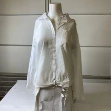 SPLENDID Paige Button Front Long Sleeve Shirt Women's Size XS White