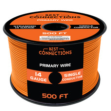 14 Gauge Car Audio Primary Wire 500ft  Orange   Remote, Power/Ground Electrical