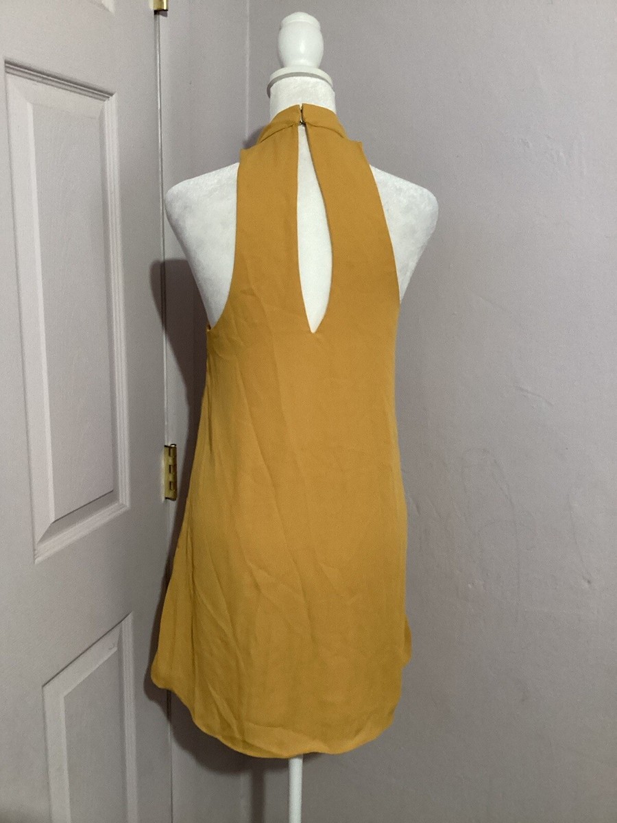 Lulu’s Groove Thing Golden Yellow Swing Mini Dress Sleeveless S View 4