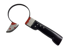 KNIFE THRU HEAD GAG Prank Scary Fake Trick Prop Joke Dagger Through Bloody Band