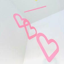 Hearts hanging mobile sweet and delicate decor for baby or girl's room