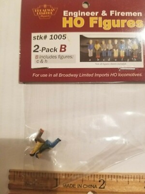 Broadway Limited #1005 HO Engineer/Fireman C/H 2pk New Free Shipping