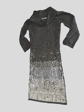 NEW $99 GUESS Black Ombre Sequins Lined Cowel Neck Sweater Dress Sz XS