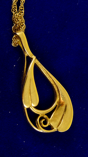 20" 9ct CHARLES RENNIE MACKINTOSH STYLE NECKLACE Art Nouveau 7.6gr Hm Edin. 10L - Picture 6 of 11