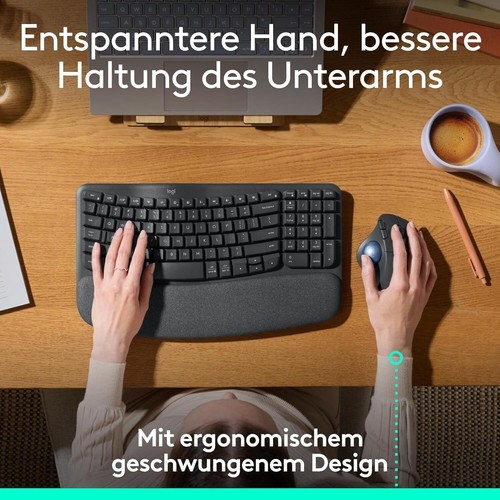 Logitech ERGO M575S kabellose Trackball-Maus, kabellose ergonomische Maus mit B - Bild 7 von 9